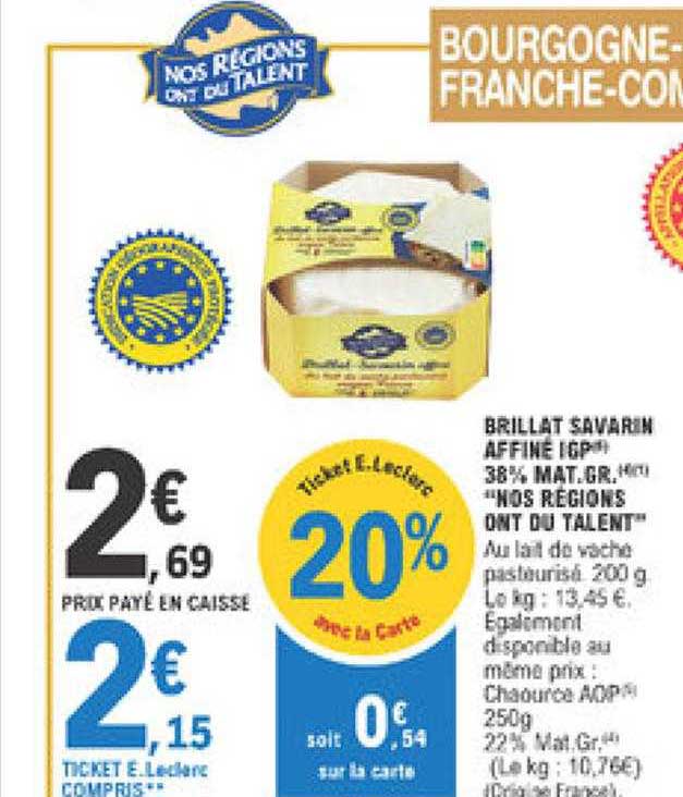 brillat savarin affiné igp 38% igp 38% mat. gr. "nos régions ont du talent"