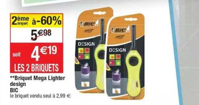 briquet mega lighter design bic
