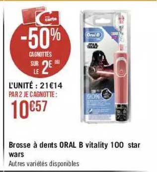 brosse à dents oral b vitality 100 star wars