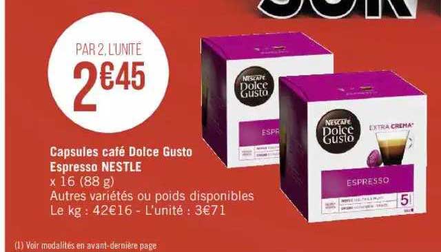Capsules Café Dolce Gusto Espresso Nestlé