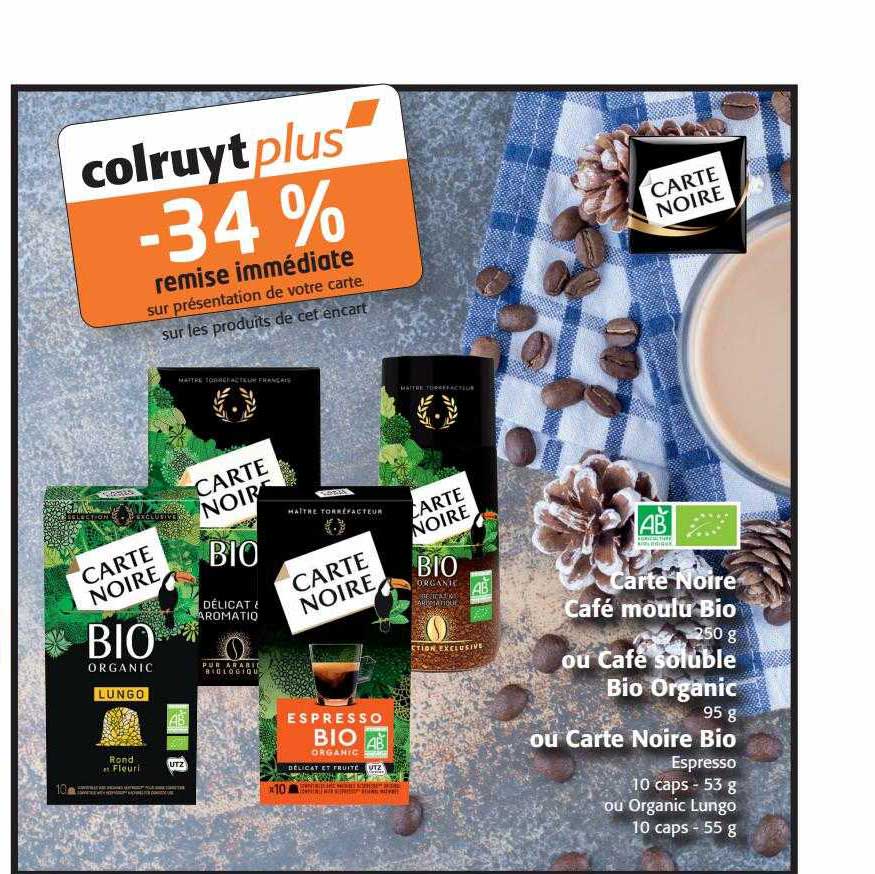 Carte Noire Café Moulu Bio Ou Café Soluble Bio Organic Ou Carte Noire Bio