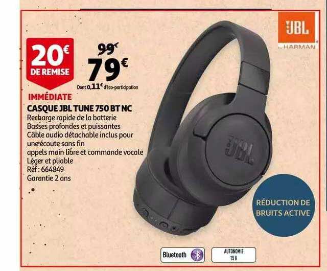 casque jbl tune 750 bt nc