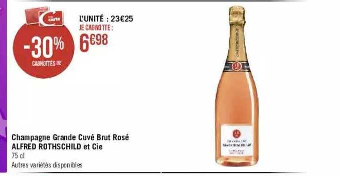 champagne grande cuvé brut rosé alfred rothschild et cie