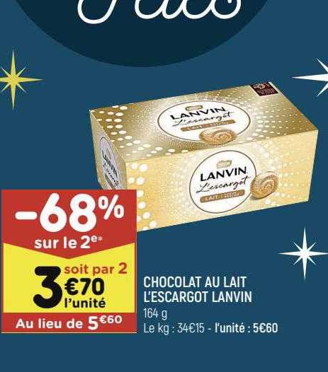 chocolat au lait l'escargot lanvin