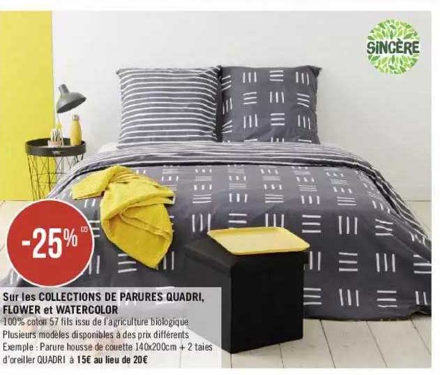 collections de parures quadri, flower et watercolor sincère