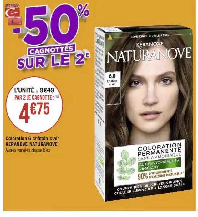 Coloration 6 Châtain Clair Keranove Naturanove