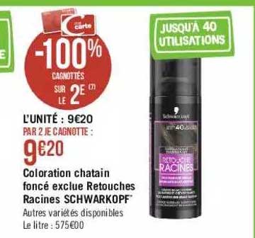 coloration châtain foncé exclue retouches racines schwarzkopf