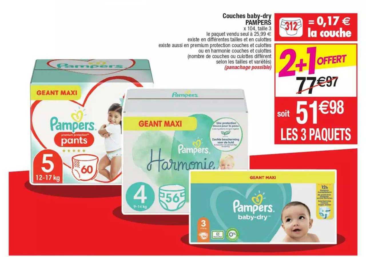 couches baby-dry pampers