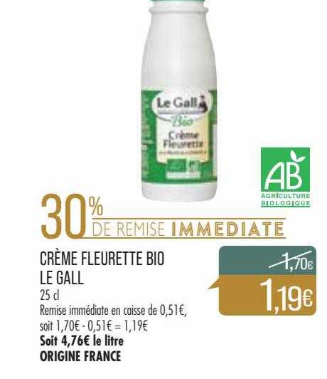 crème fleurette bio le gall