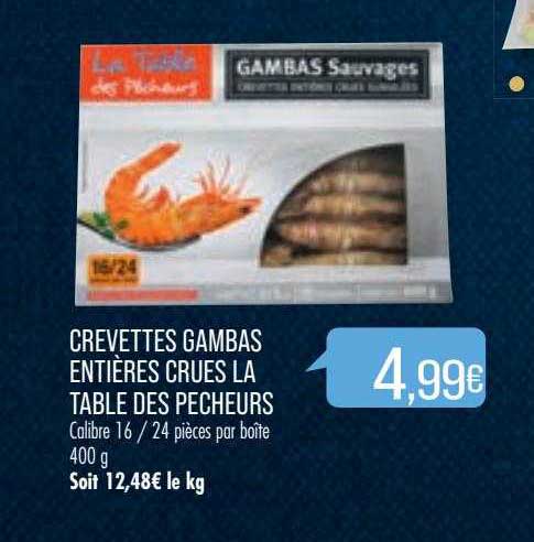 crevettes gambas entières crues la table des pecheurs