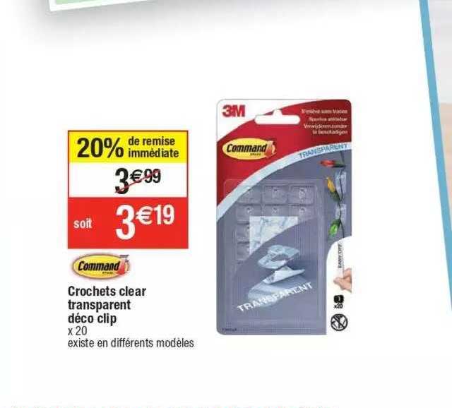 Crochets Clear Transparent Déco Clip