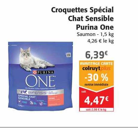 croquettes spécial chat sensible purina one