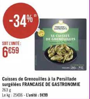 cuisses de grenouilles à la persillade surgelées française de gastronomie
