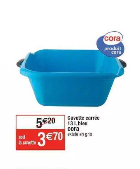cuvette carrée 13 l bleu cora