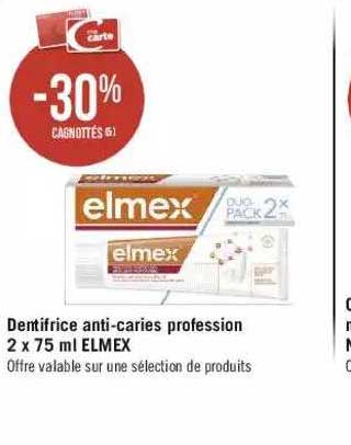 dentifrice anti-caries profession 2 x 75 ml elmex