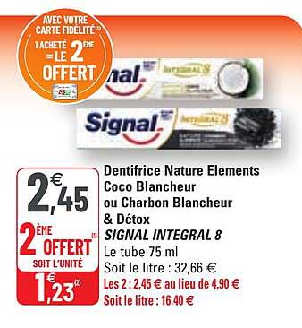 Dentifrice Nature éléments Coco Blancheur Ou Charbon Blancheur & Détox Signal Intégral 8