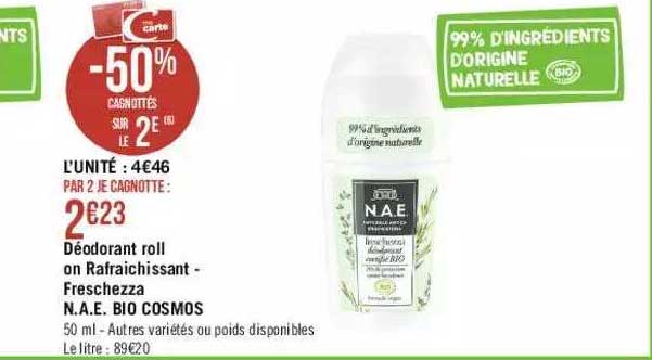 déodorant roll on rafraîchissant - freschezza n.a.e. bio cosmos