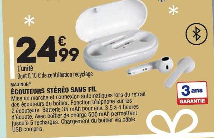 écouteurs Stéréo Sans Fil Maginon