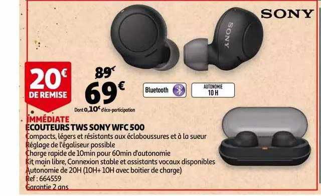 écouteurs tws sony wfc 500