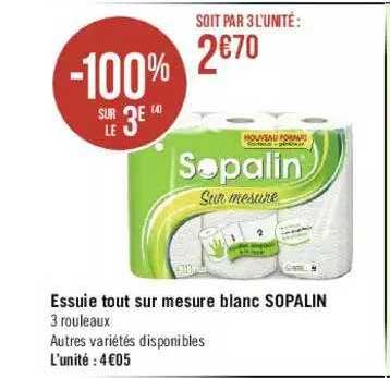 Essuie Tout Sur Mesure Blanc Sopalin