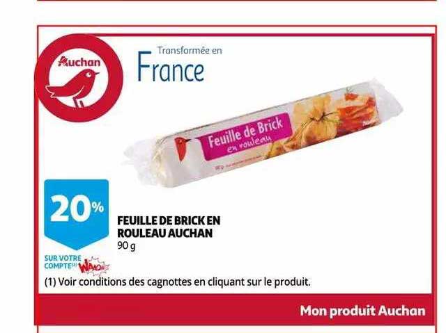 feuille de brick en rouleau auchan