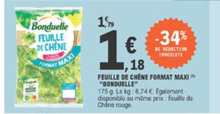 feuille de chêne format maxi "bonduelle"