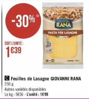 feuilles de lasagne giovanni rana