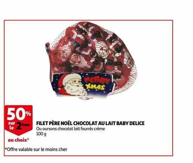 filet père noël chocolat au lait baby délice