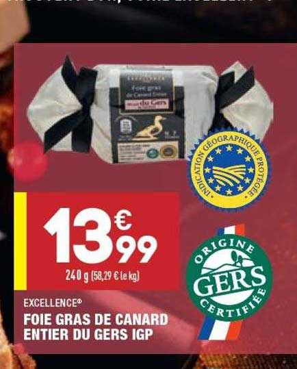 Foie Gras De Canard Entier Du Gers Igp Excellence