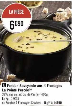fondue savoyarde aux 4 fromages la pointe percée