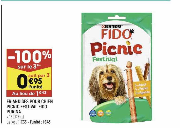 friandises pour chien picnic festival fido purina