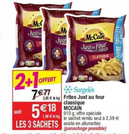 frites just au four classique mccain