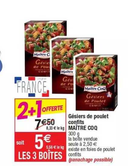 gésiers de poulet confits maître coq