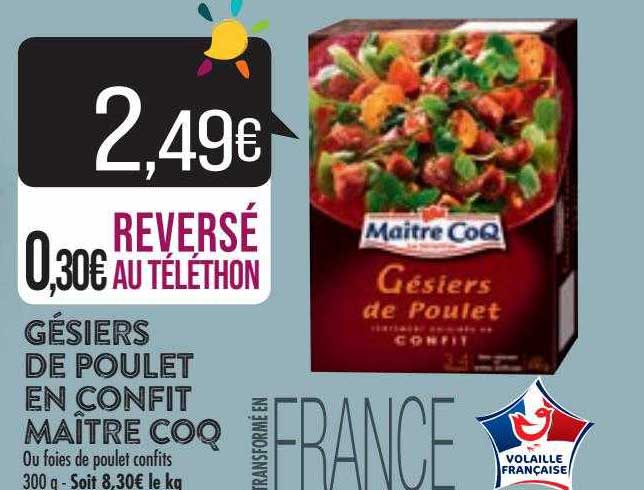 gésiers de poulet en confit maître coq