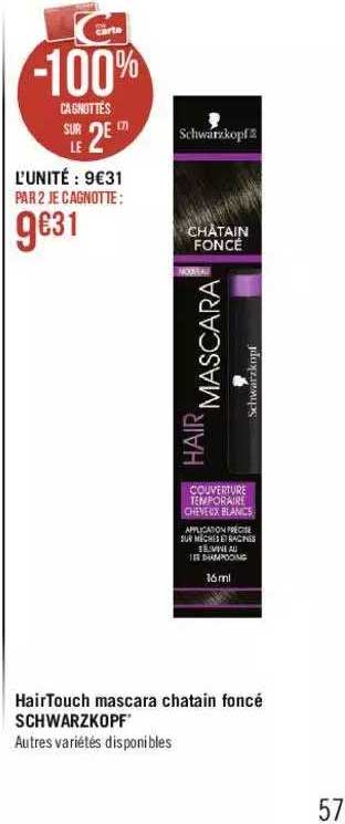 hairTouch mascara châtain foncé schwarzkopf