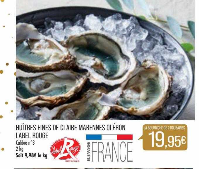 huîtres fines de claire marennes oléron label rouge