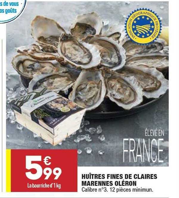huîtres fines de claires marennes oléron