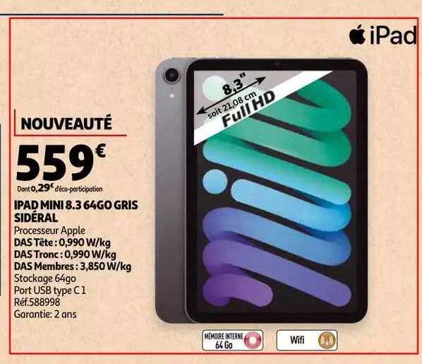 ipad mini 8.3 64go gris sidéral