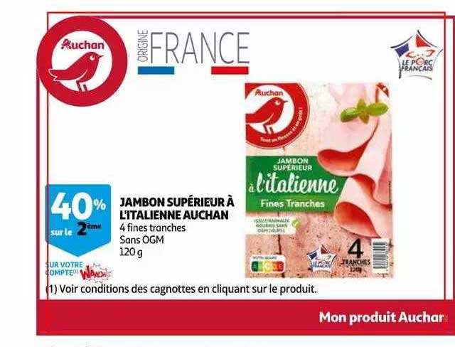 jambon supérieur à l'italienne auchan
