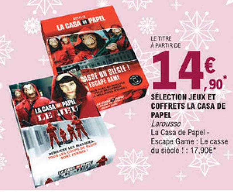 jeux et coffrets la casa de papel