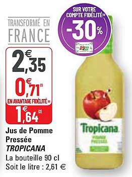jus de pomme pressée tropicana