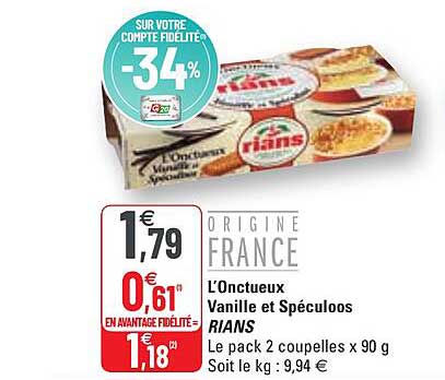 L'onctueux Vanille Et Spéculoos Rians