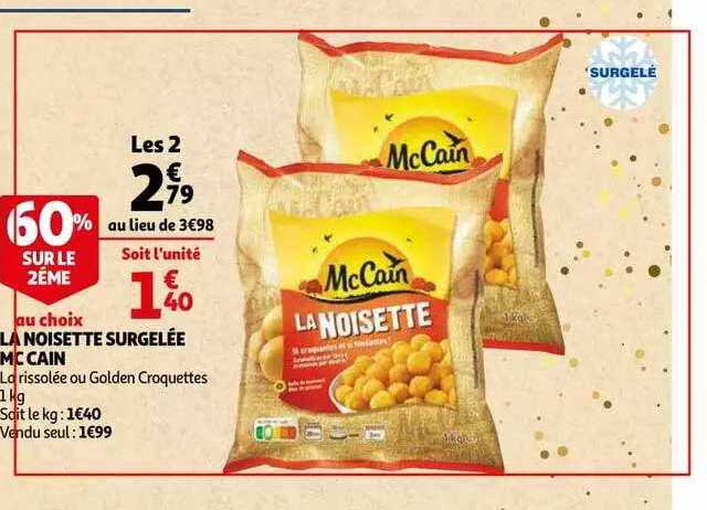 la noisette surgelée mc cain