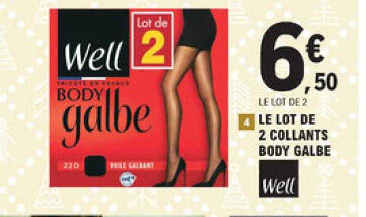 le lot de 2 collants body galbe well