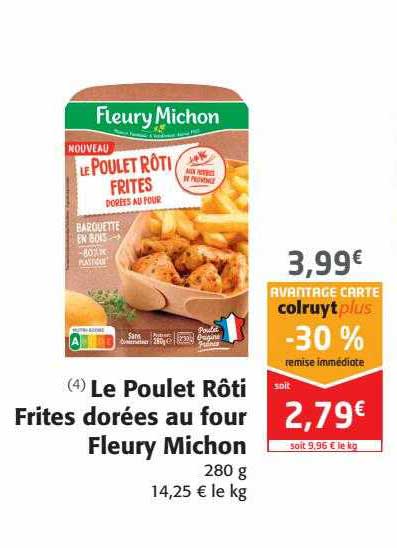 le poulet rôti frites dorées au four fleury michon