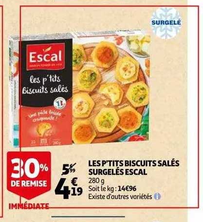 Les P'tits Biscuits Salés Surgelés Escal