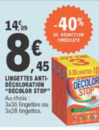 Lingettes Anti-décoloration "décolor Stop"