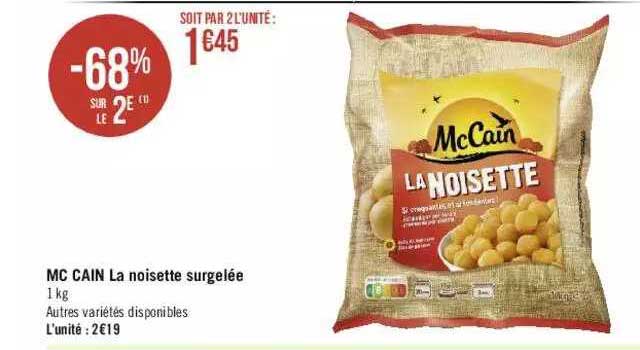 mc cain la noisette surgelée