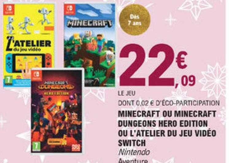 minecraft ou minecraft dungeons hero edition ou l'atelier du jeu vidéo switch