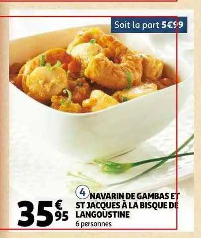 navarin de gambas et st jacques à la bisque de langoustine